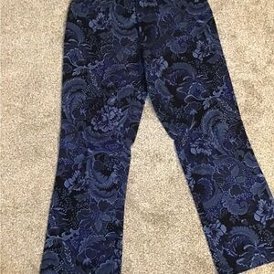 Bill Blass Women's Boot Cut Jeans - Blue Floral SZ 12, Perfect Fit Mid Rise